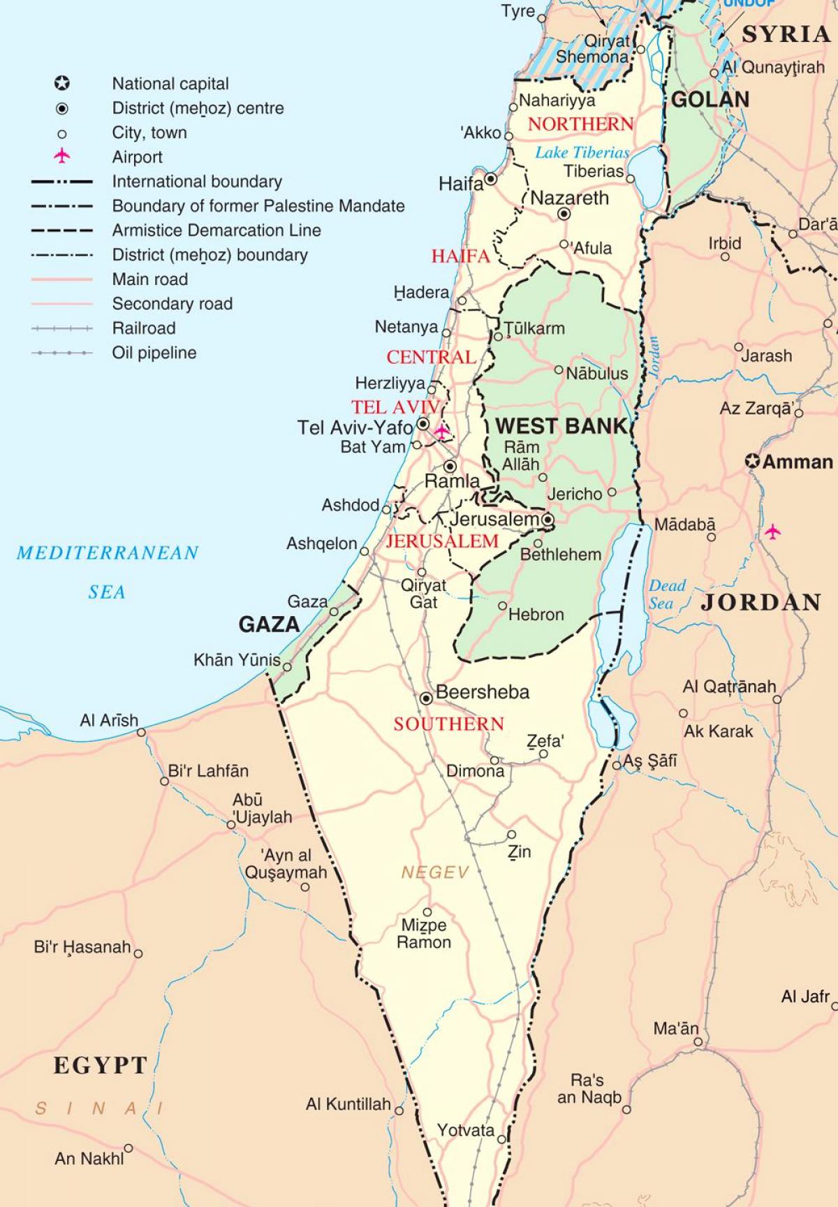 แผนที่ของอิสราเอลนักท่องเที่ยวหน่อย