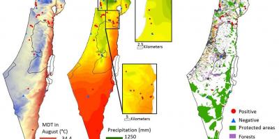 แผนที่ของอิสราเอลสภาพอากาศ